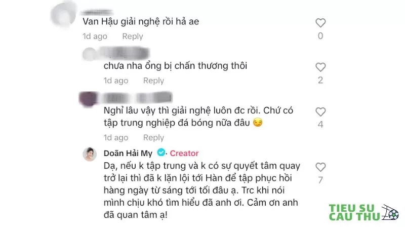 Văn Hậu bị kêu giải nghệ và phản ứng dứt khoát của Doãn Hải My